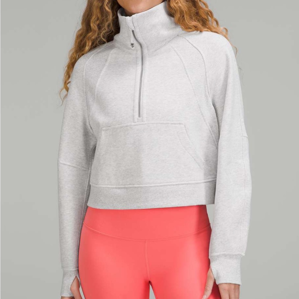 Lululemon Scuba Oversized Funnel Neck Half Zip Heathered Core Ultra Light Grey
